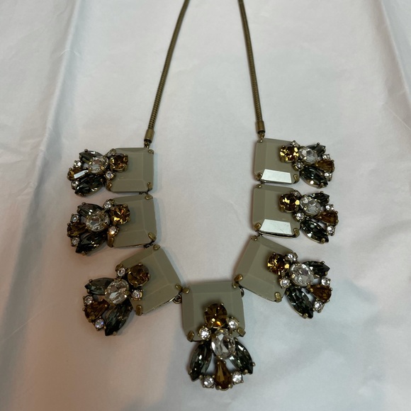 J. Crew Jewelry - J. Crew Bib Crystal Necklace - Neutral Tones